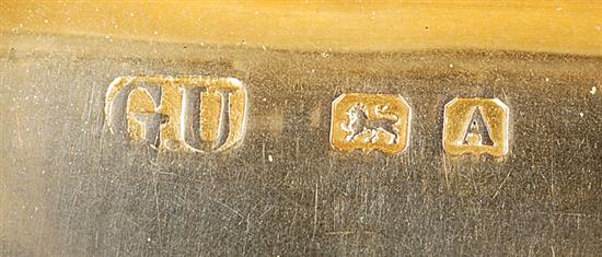 A George V engine turned silver snuff box, by George Unite, 3”/76mm x 2 1/8”/54mm Weight; 3.8ozs/107grms.